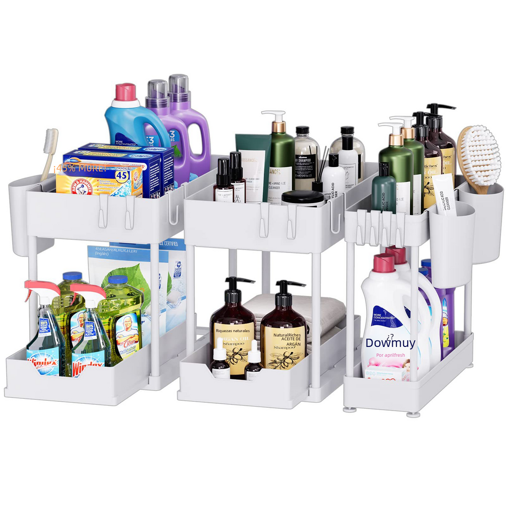 3-Piece Under-Sink Storage Organizer for Bathroom