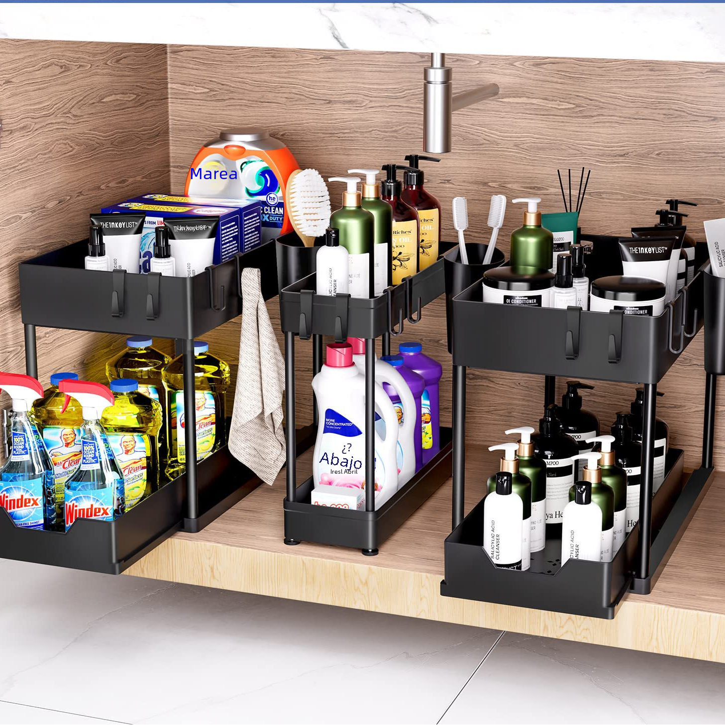 3-Piece Under-Sink Storage Organizer for Bathroom