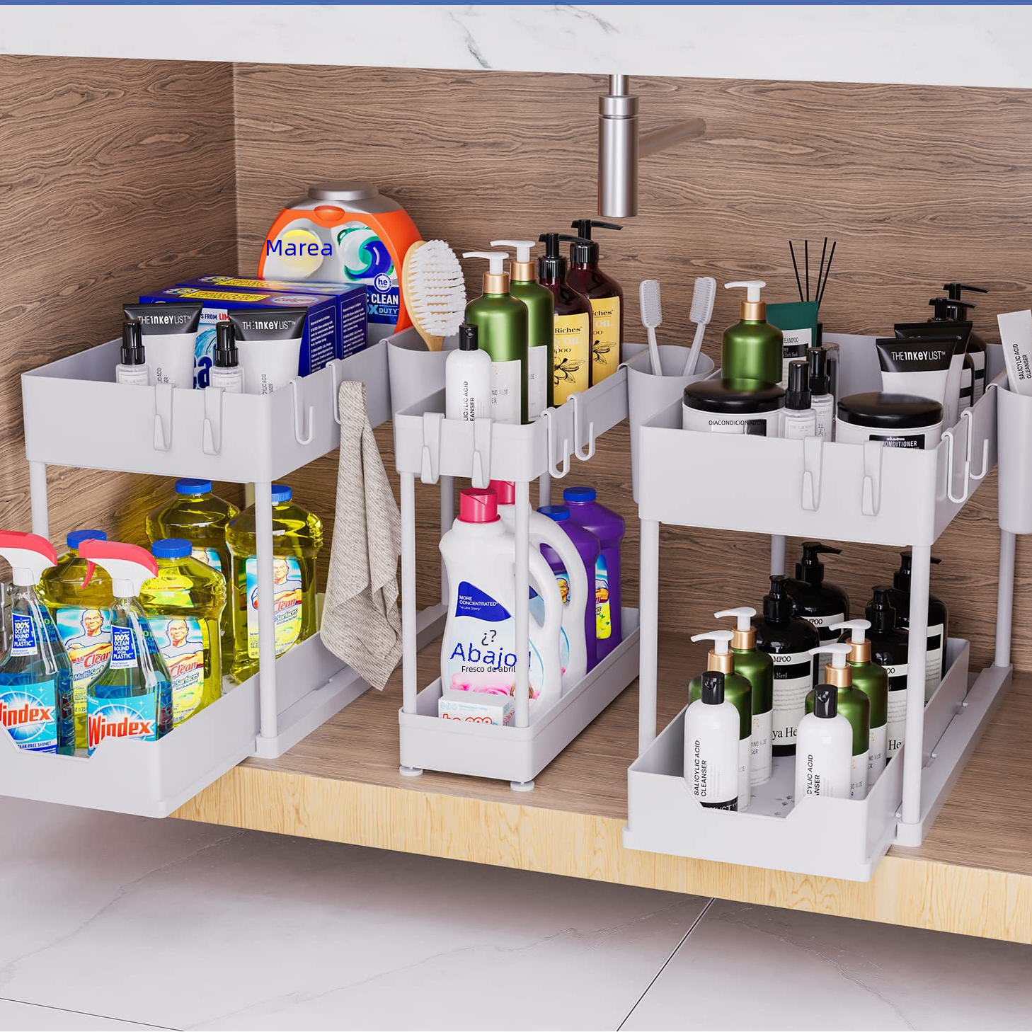 3-Piece Under-Sink Storage Organizer for Bathroom